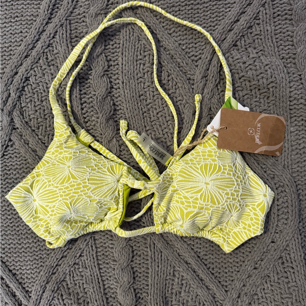 Berlook Green Textured Bikini Top